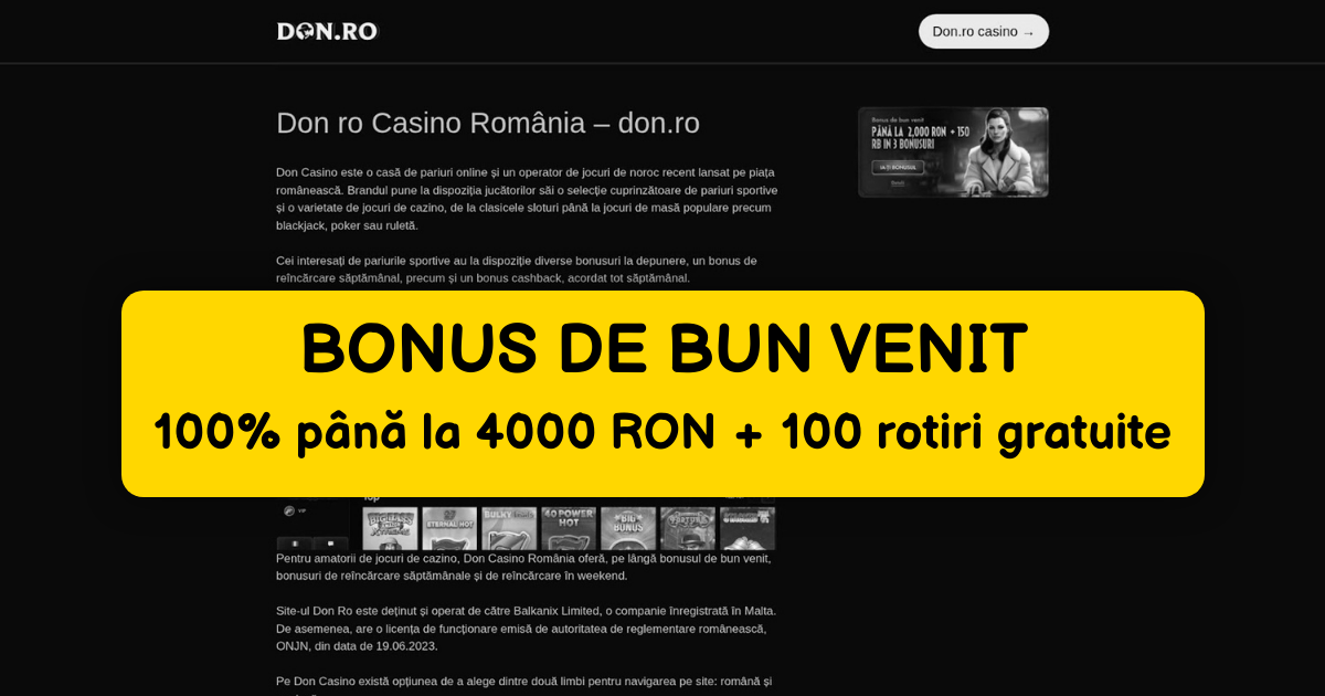 Don Casino România - Sloturi Online Premium